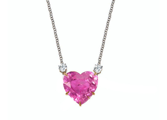 10 custom unique heart pink sapphire and diamond pendants