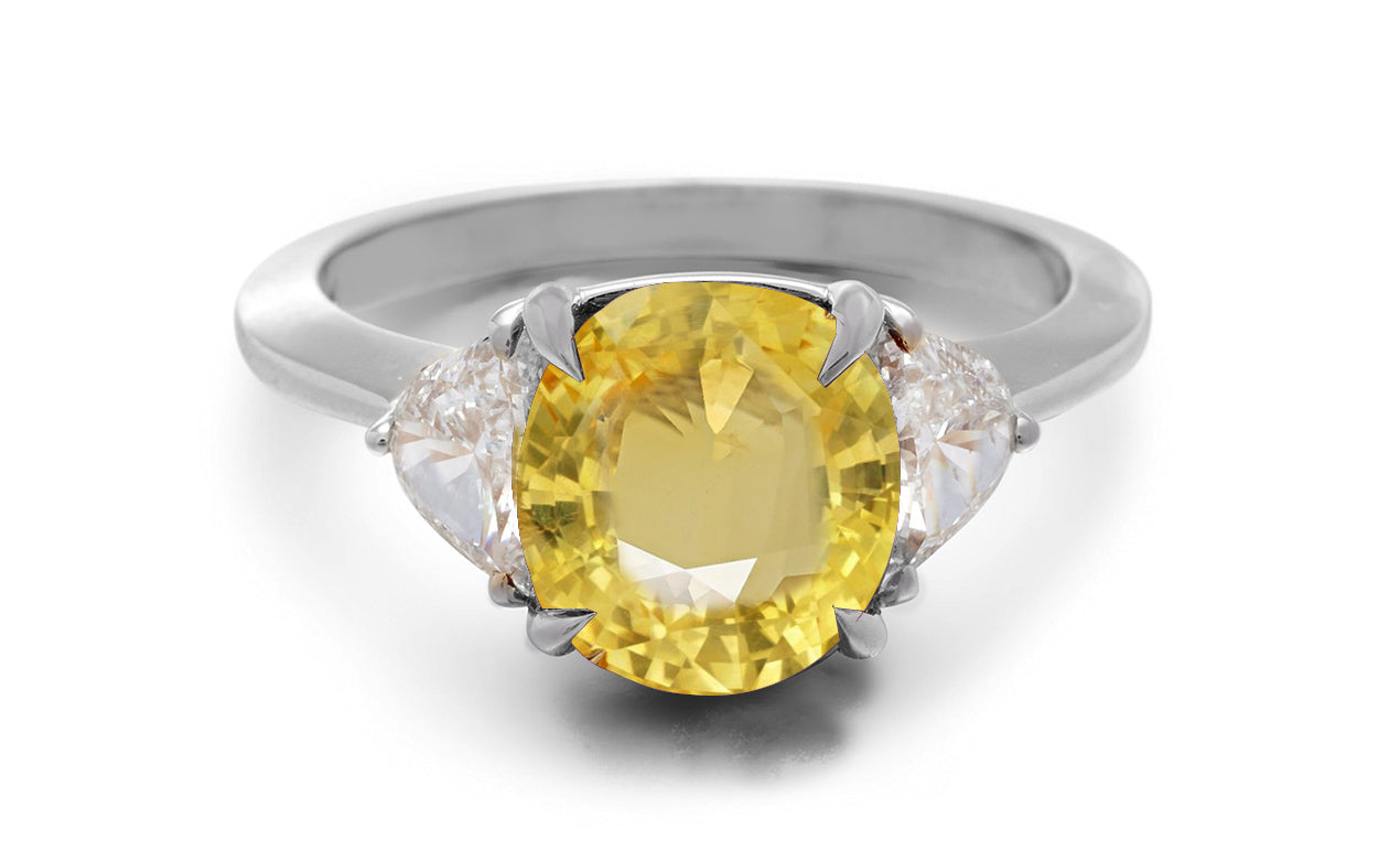 1212 custom made vintage inspired yellow sapphire and diamond