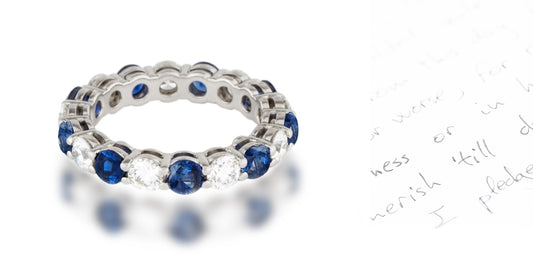 285 custom elegant stackable alternating round blue sapphire and diamond prong set eternity band wedding anniversary ring1
