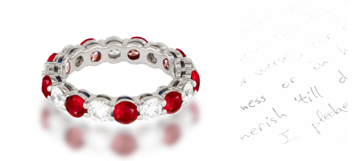 285 custom elegant stackable alternating round ruby and diamond prong set eternity band wedding anniversary ring1