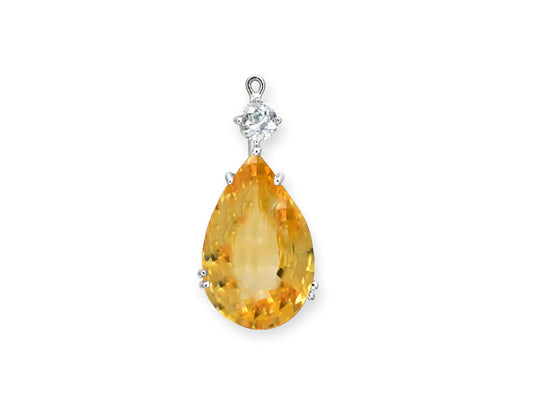 3 custom unique pear yellow sapphire and diamond pendants.