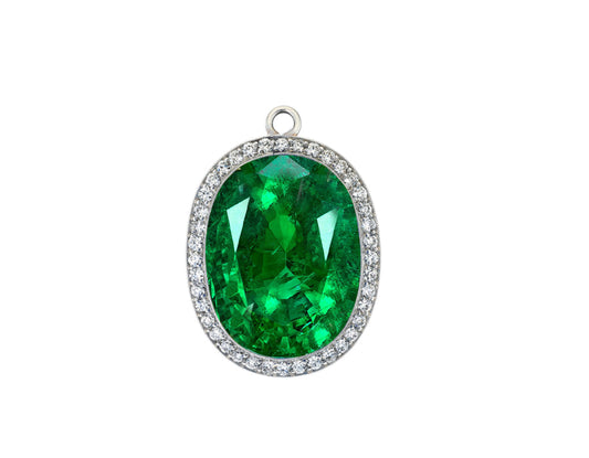 5 custom unique oval emerald and diamond halo earrings