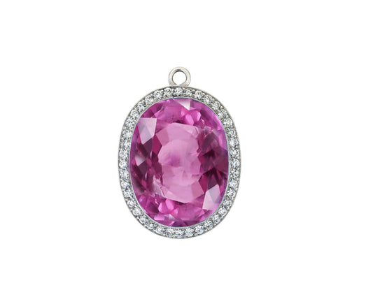 5 custom unique oval pink sapphire and diamond halo earrings
