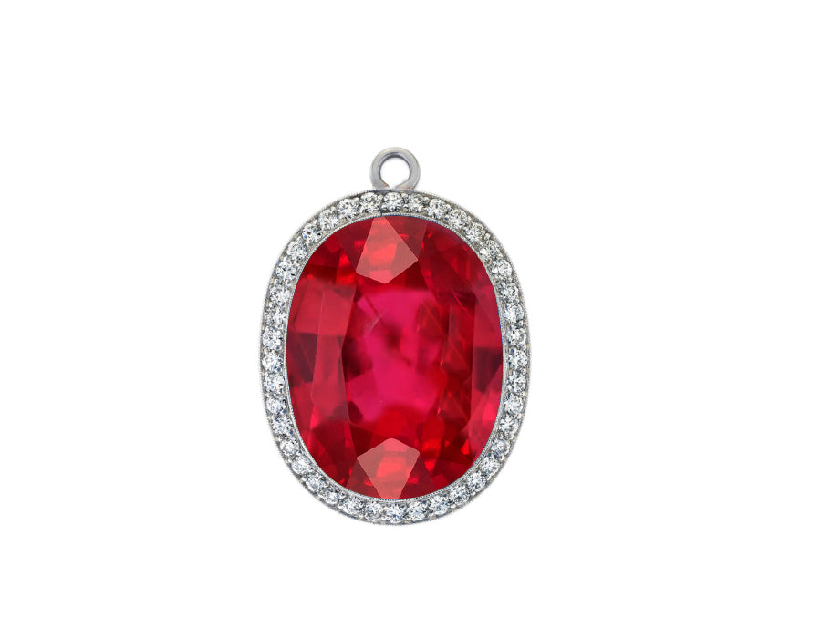 5 custom unique oval ruby and diamond halo earrings