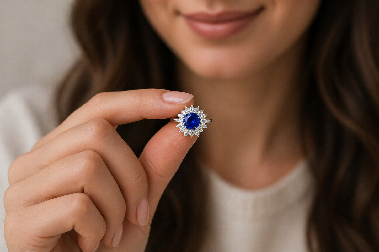 New 2026 1 custom made unique affordable blue sapphire diamond accents engagement rings