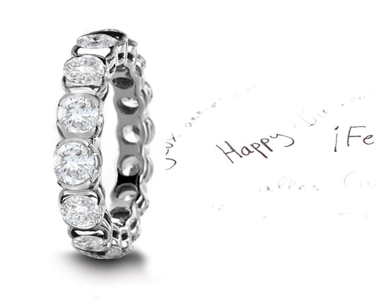 stackable eternity band bezel with round diamonds