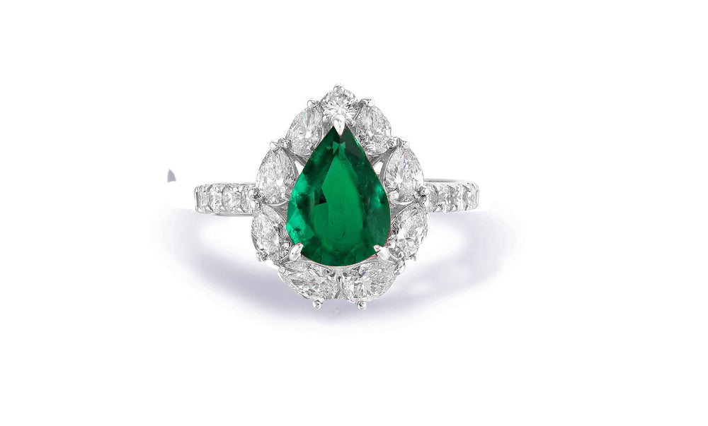 Custom made antique vintage inspired emerald and diamond halo engagement rings 14