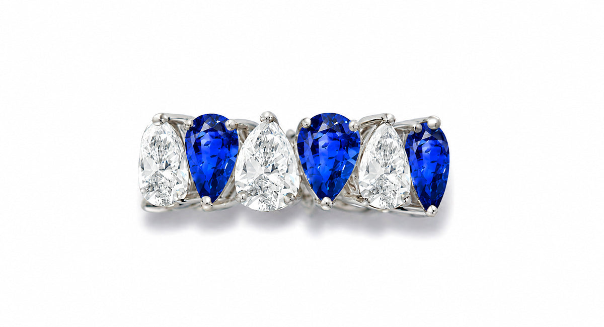 Custom made stackable diamond and blue sapphire anniversary eternity rings 2026 31