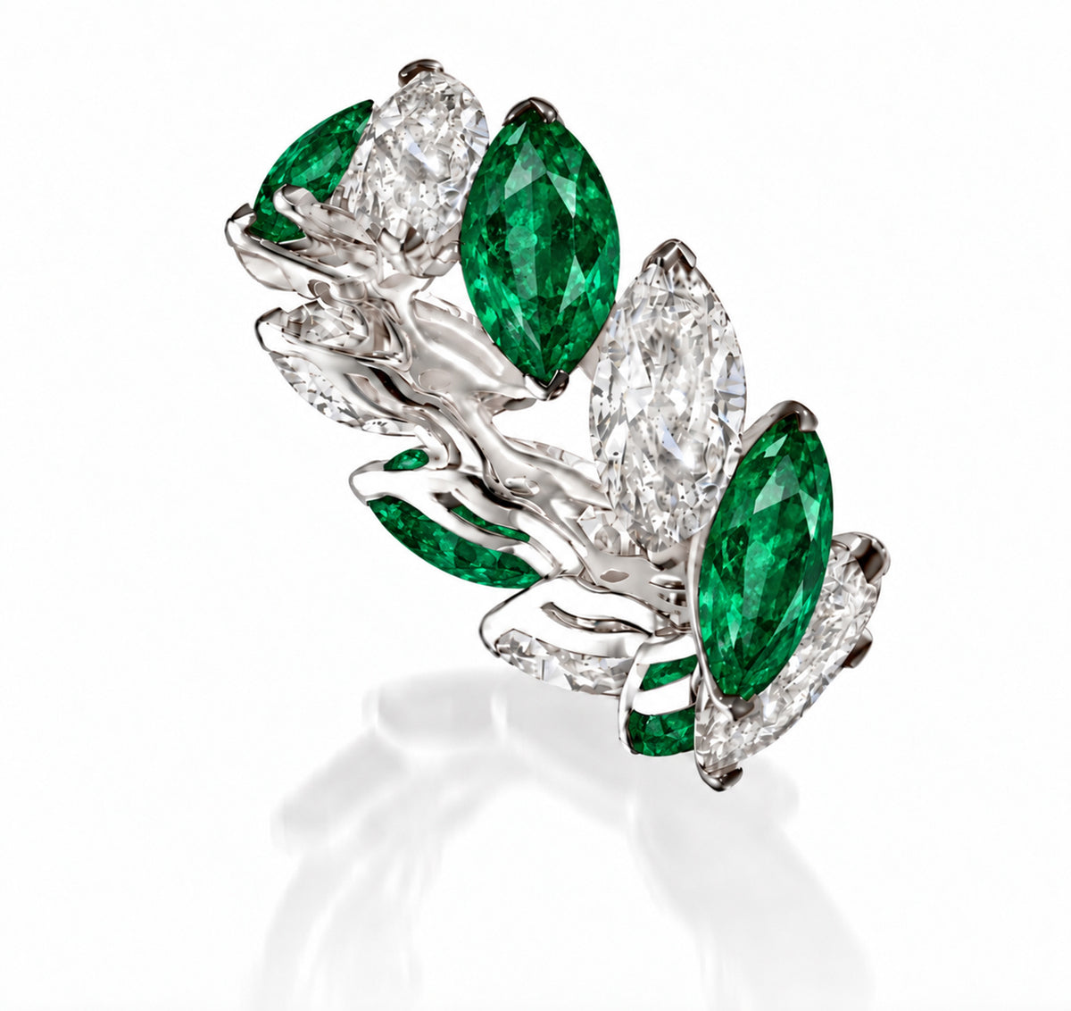 Custom made stackable diamond and emerald anniversary eternity rings 2026 23