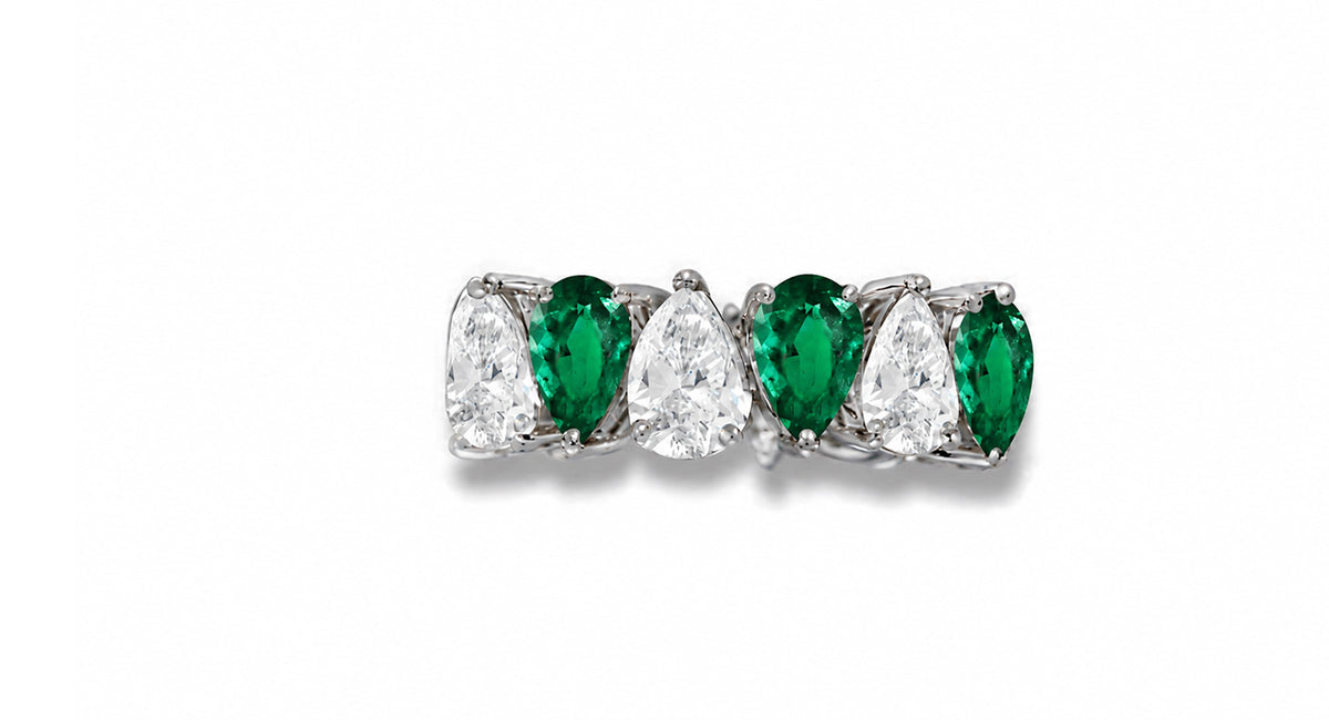 Custom made stackable diamond and emerald anniversary eternity rings 2026 31