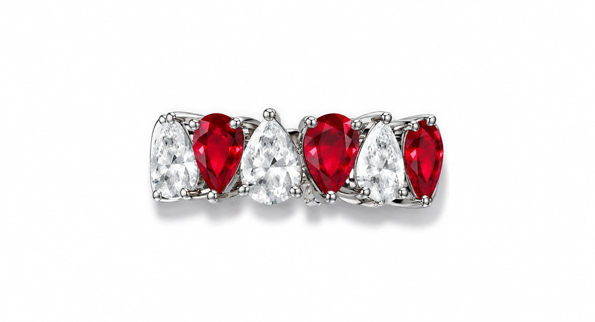 Custom made stackable diamond and ruby anniversary eternity rings 2026 31