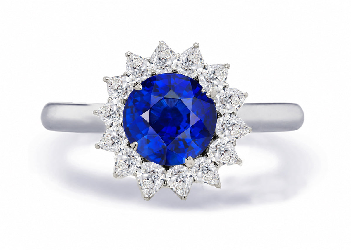 Custom made unique handcrafted non tradional diamond and blue sapphire engagement rings 2026 3