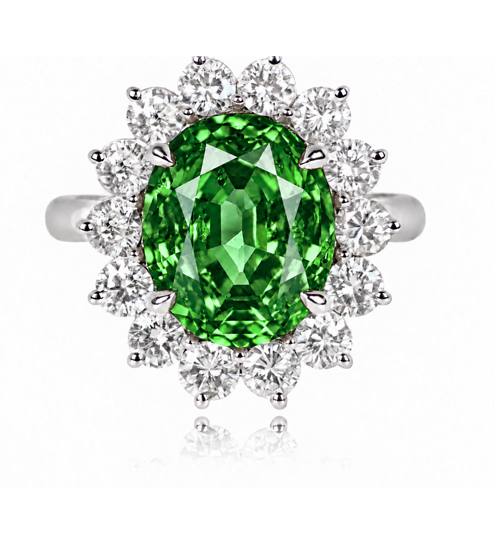 Custom made unique handcrafted non tradional diamond and green sapphire engagement rings 2026 5
