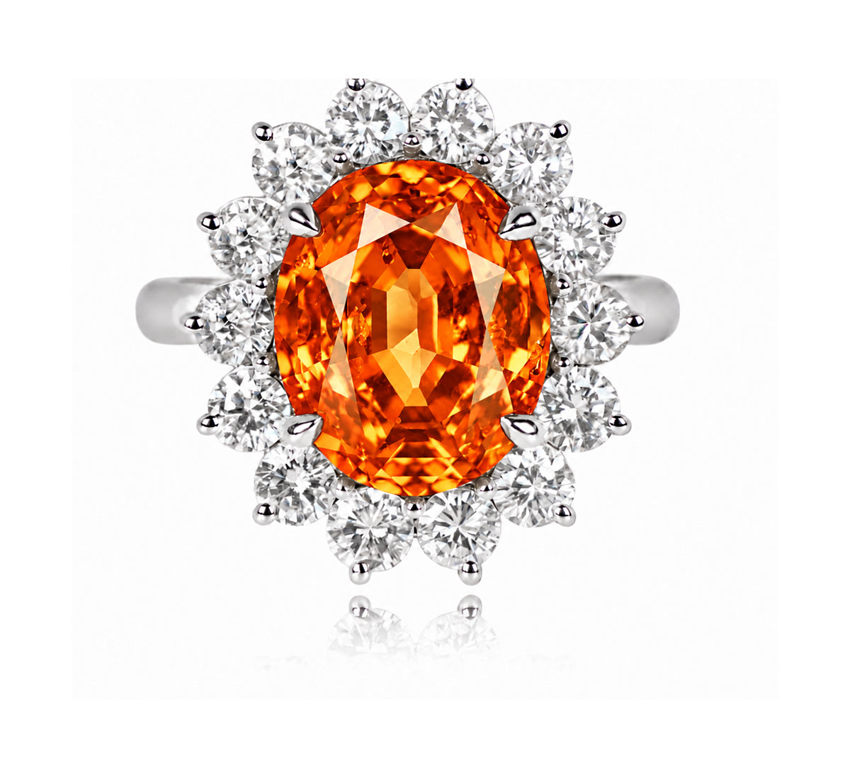 Custom made unique handcrafted non tradional diamond and orange sapphire engagement rings 2026 5
