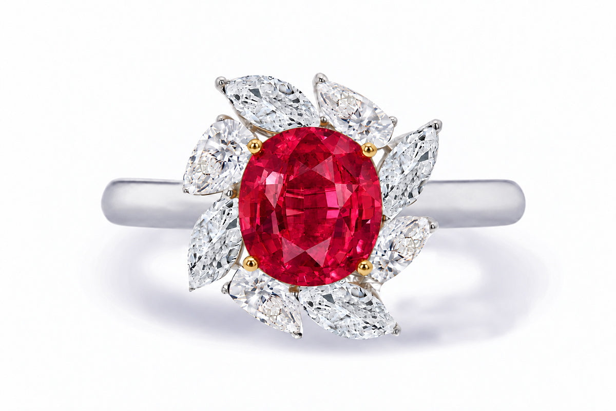Custom made unique handcrafted non tradional diamond and ruby engagement rings 2026 1