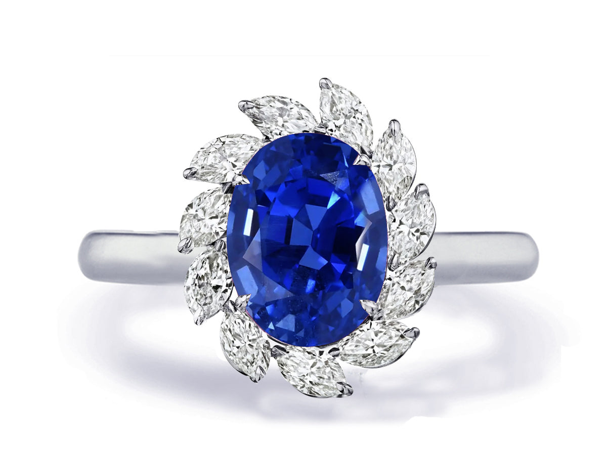 Custom made unique non traditional dream blue sapphire and diamond engagement rings 19