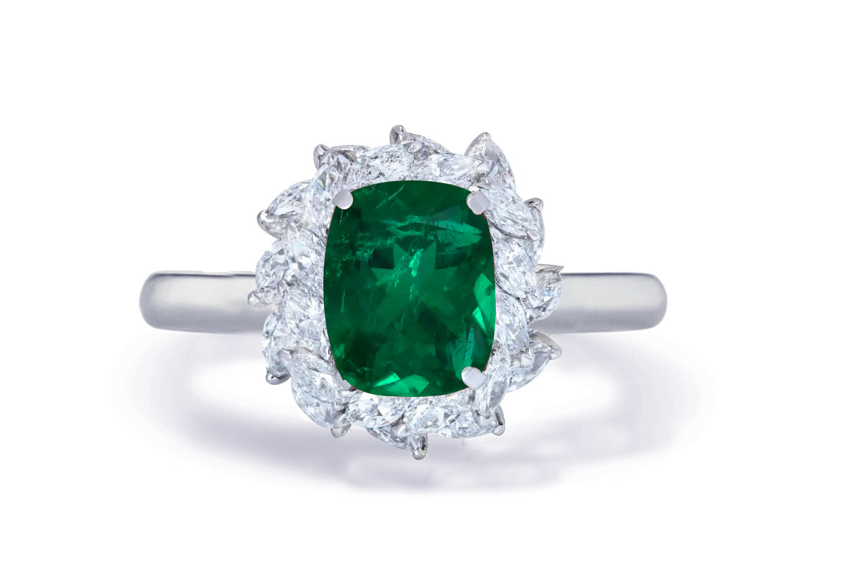 Custom made unique non traditional dream emerald and diamond engagement rings 5