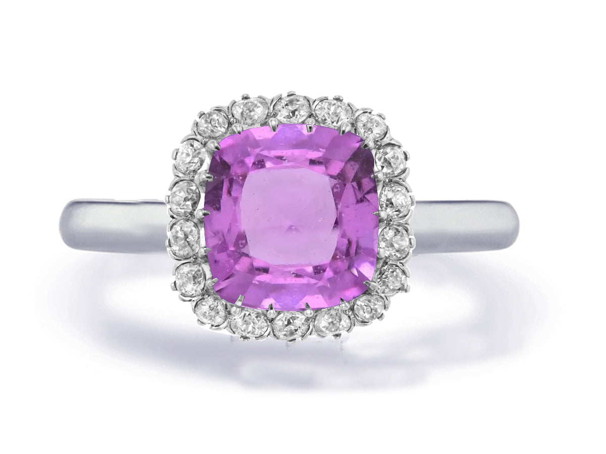 Custom made unique non traditional dream pink sapphire and diamond engagement rings 2