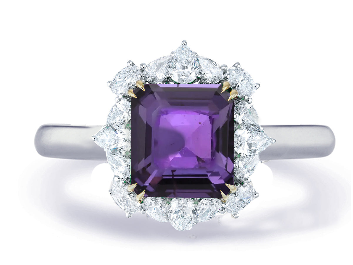 Custom made unique non traditional dream purple sapphire and diamond engagement rings 10
