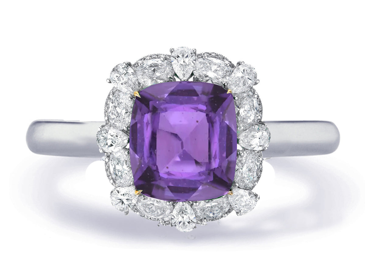 Custom made unique non traditional dream purple sapphire and diamond engagement rings 11