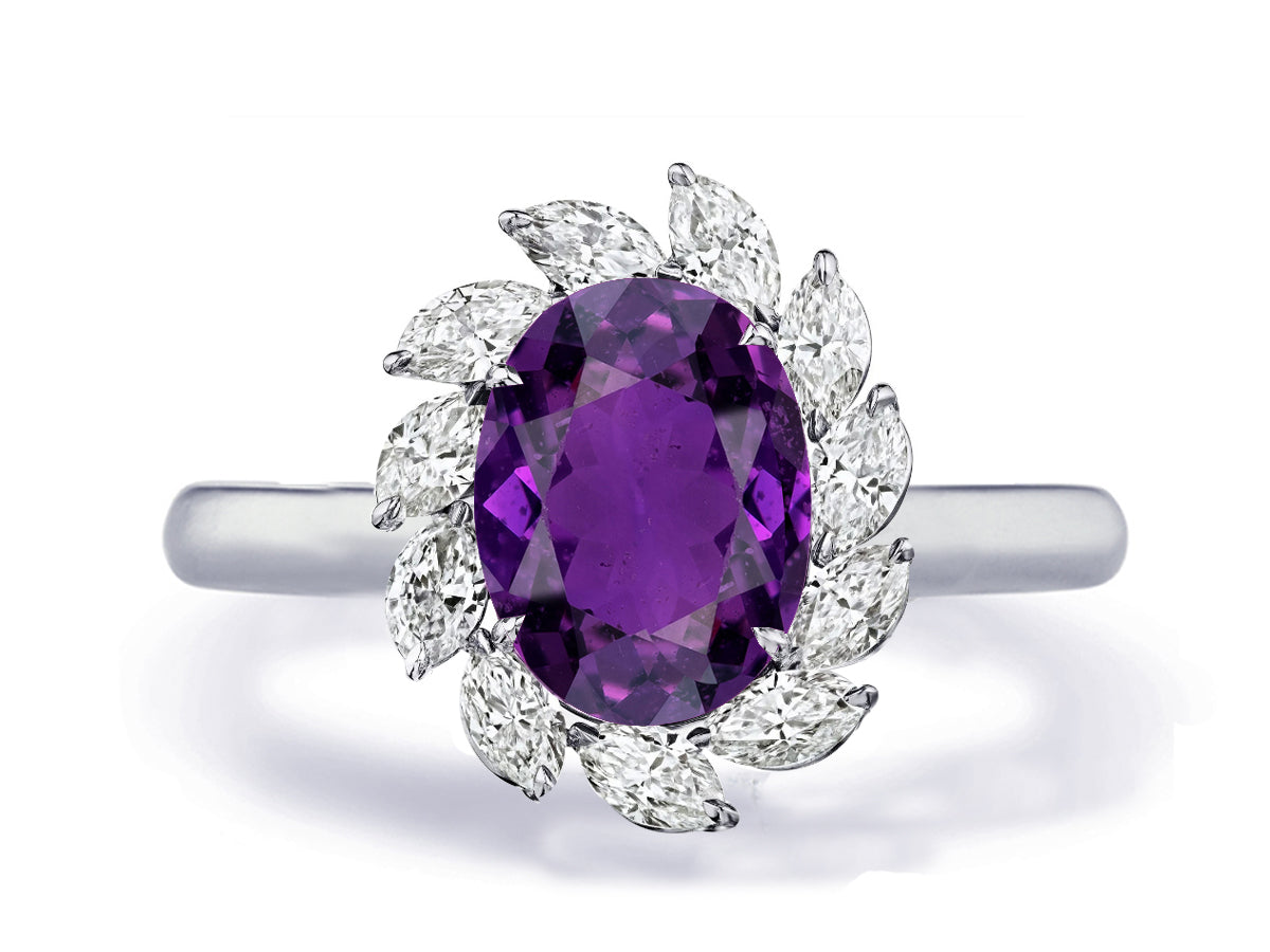 Custom made unique non traditional dream purple sapphire and diamond engagement rings 19