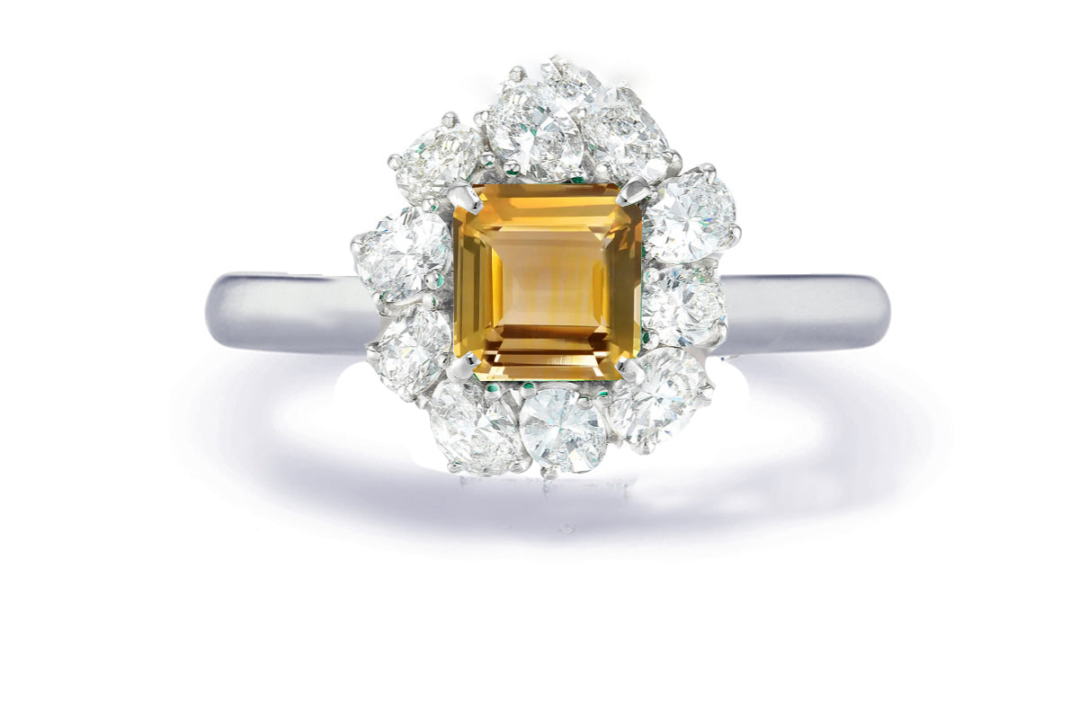 Custom made unique non traditional dream yellow sapphire and diamond engagement rings 18