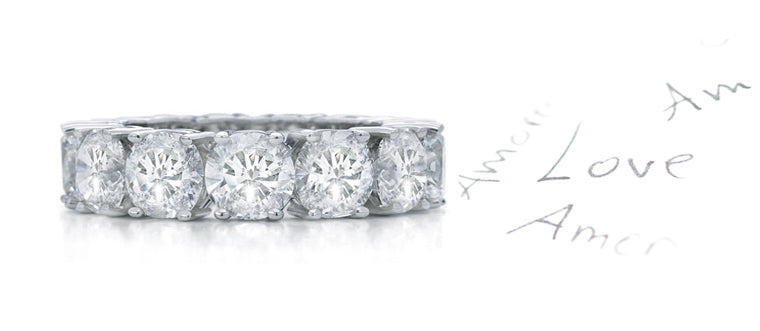 eternity band prong set with round diamonds