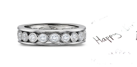 eternity ring bezel and channel set with round diamonds