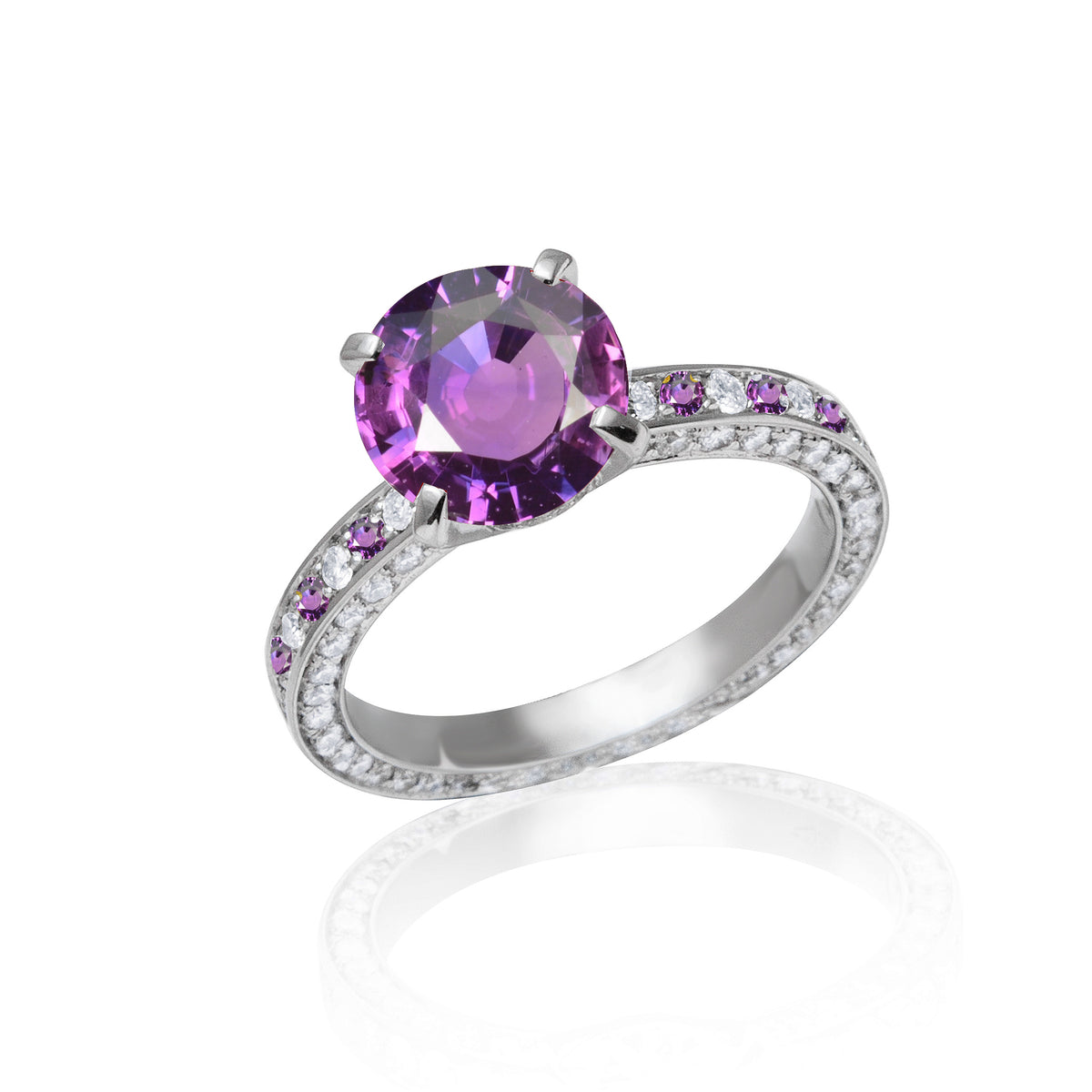 New 2026 100 custom made unique affordable purple sapphire diamond accents engagement rings