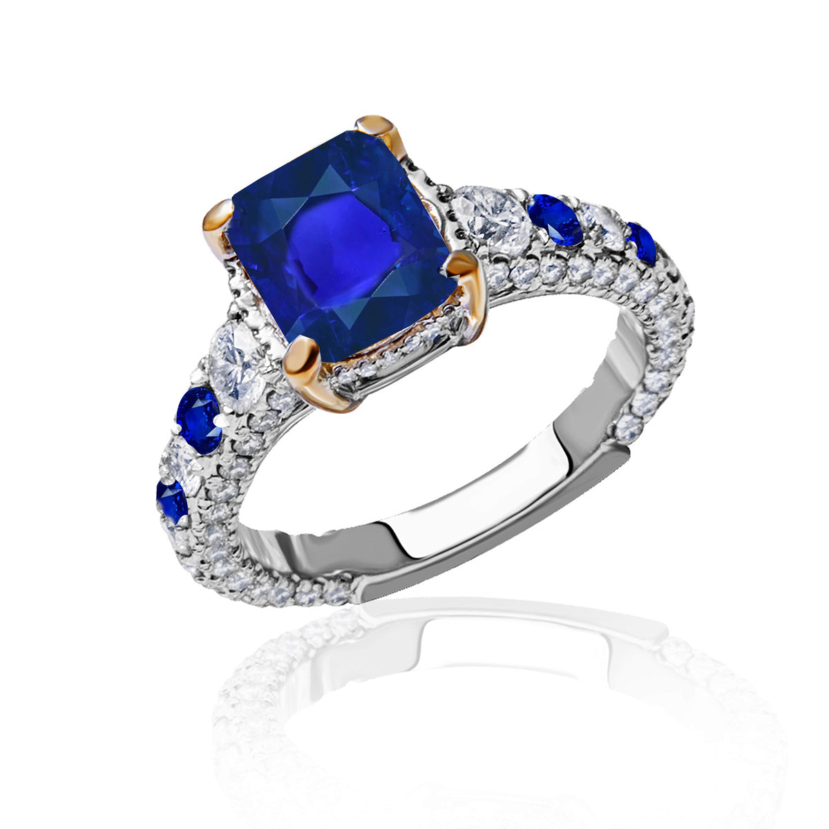 New 2026 104 custom made unique affordable blue sapphire diamond accents engagement rings