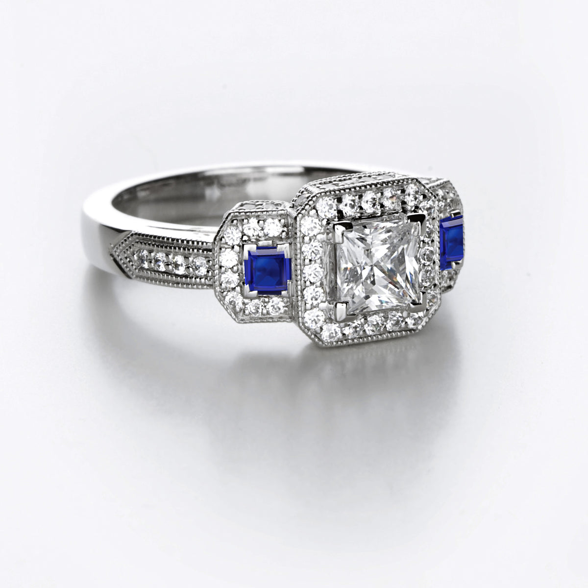 New 2026 106 custom made unique affordable blue sapphire diamond accents engagement rings