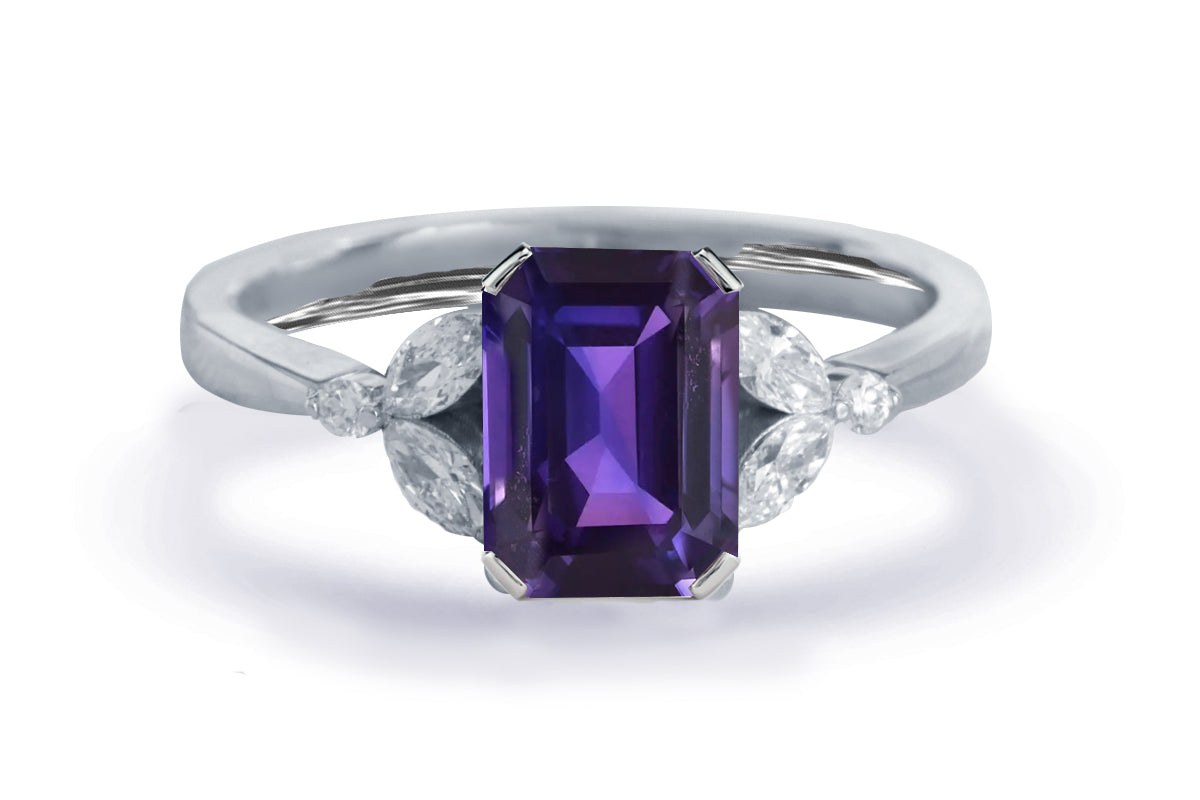 New 2026 150 custom made unique affordable purple sapphire diamond accents engagement rings