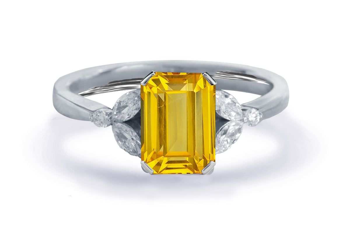 New 2026 150 custom made unique affordable yellow sapphire diamond accents engagement rings