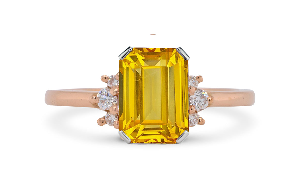 New 2026 151 custom made unique affordable yellow sapphire diamond accents engagement rings