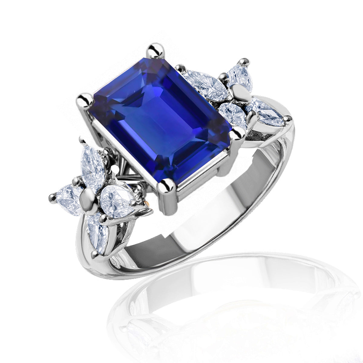 New 2026 153 custom made unique affordable blue sapphire diamond accents engagement rings