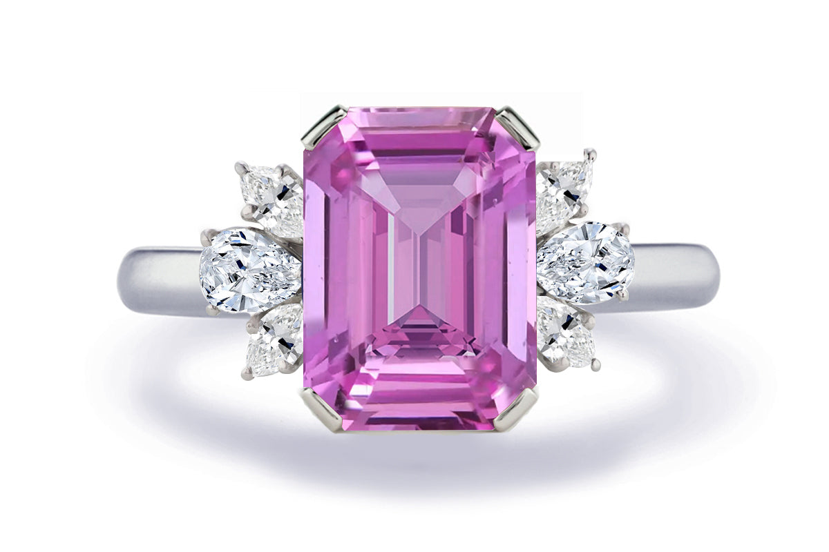 New 2026 155 custom made unique affordable pink sapphire diamond accents engagement rings