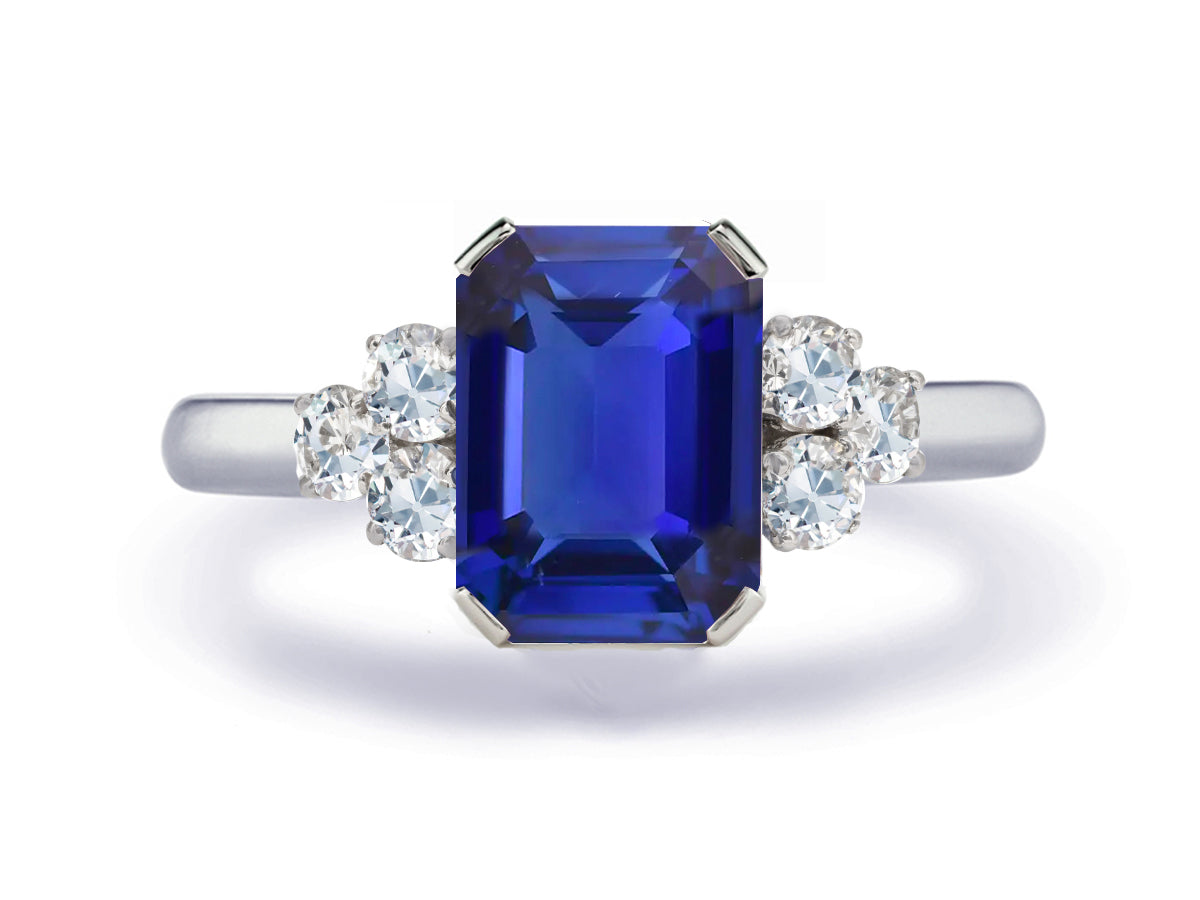 New 2026 156 custom made unique affordable blue sapphire diamond accents engagement rings