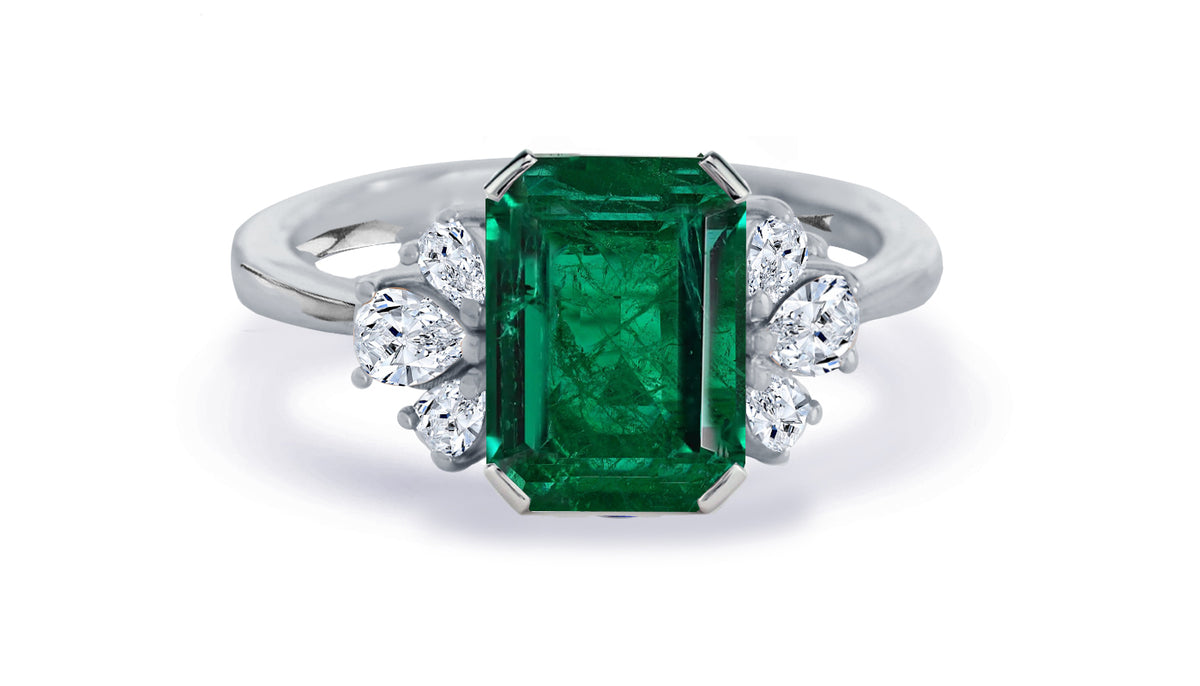 New 2026 157 custom made unique affordable emerald diamond accents engagement rings