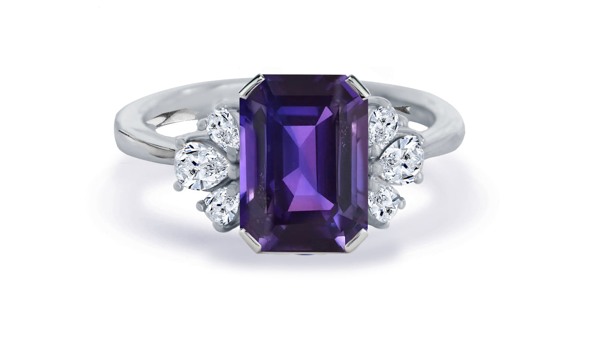 New 2026 157 custom made unique affordable purple sapphire diamond accents engagement rings