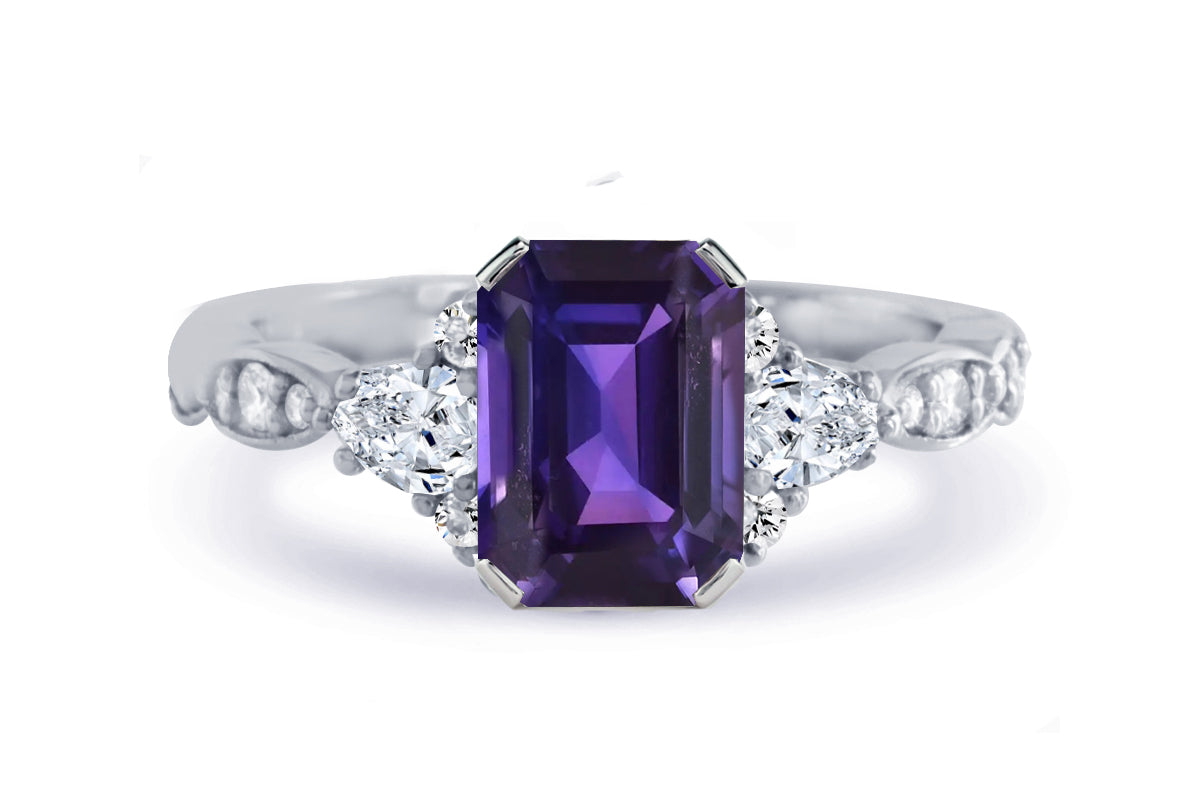 New 2026 158 custom made unique affordable purple sapphire diamond accents engagement rings