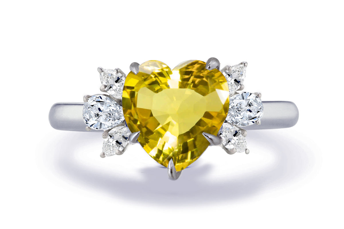 New 2026 160 custom made unique affordable yellow sapphire diamond accents engagement rings