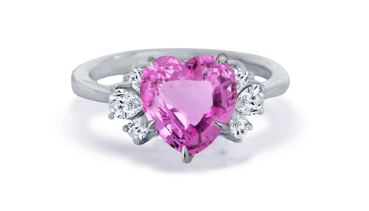 New 2026 162 custom made unique affordable pink sapphire diamond accents engagement ring