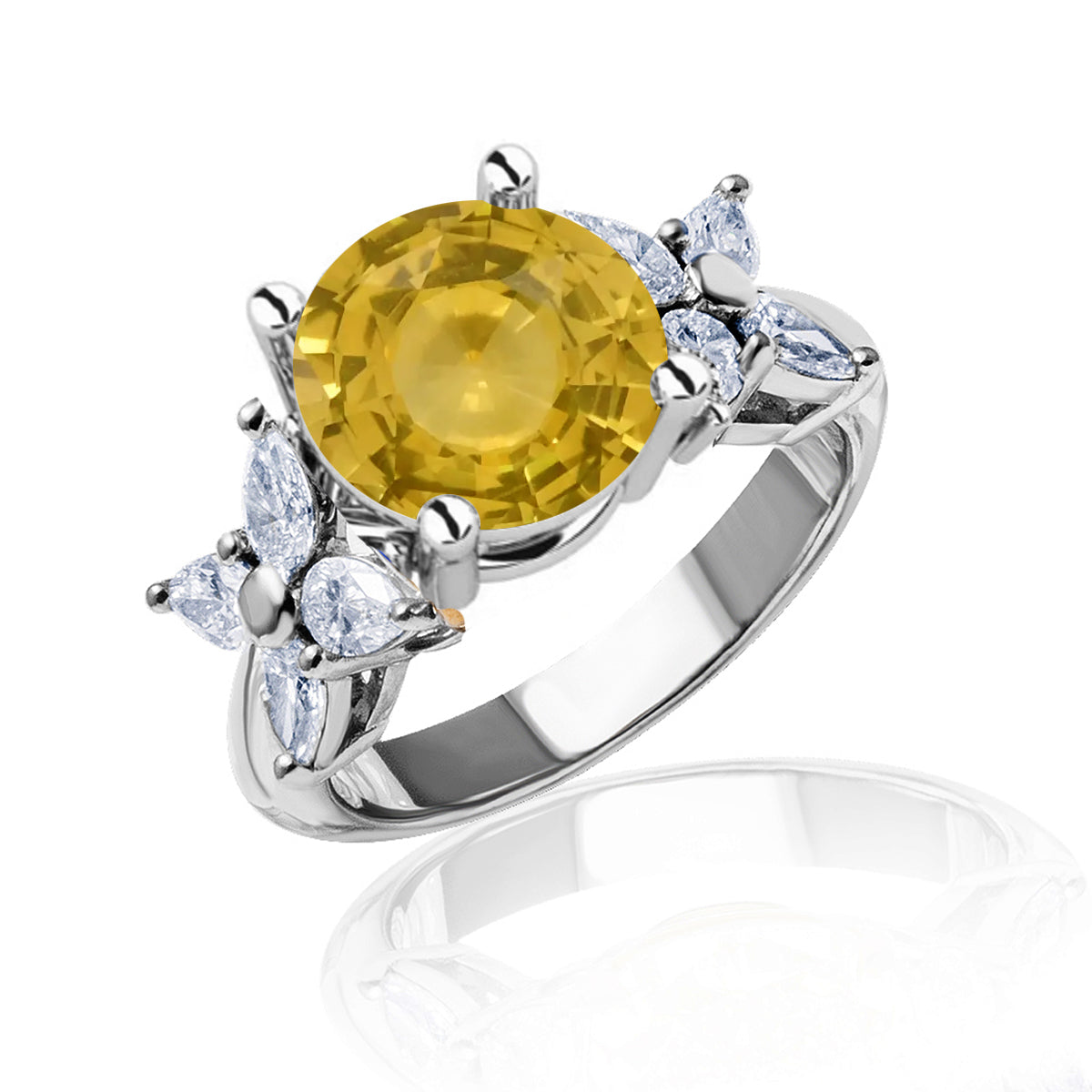 New 2026 165 custom made unique affordable yellow sapphire diamond accents engagement rings
