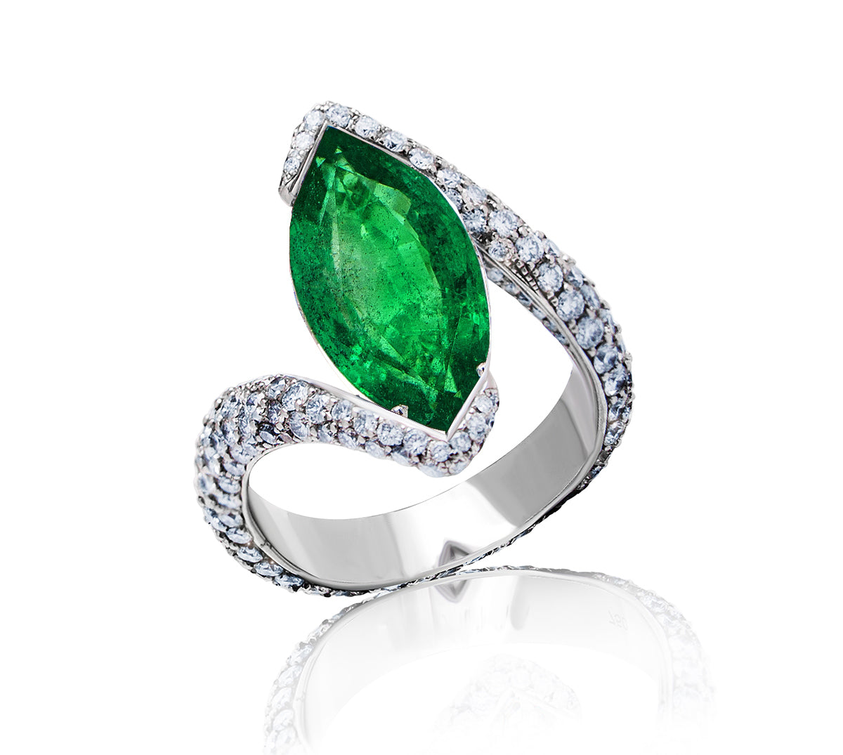 Custom made unique handcrafted non tradional diamond and emerald engagement rings 2026 6
