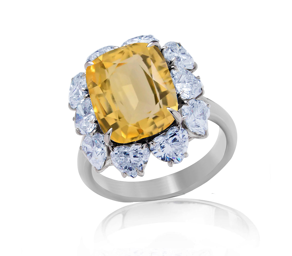 Custom made unique handcrafted non tradional diamond and yellow sapphire engagement rings 2026 7