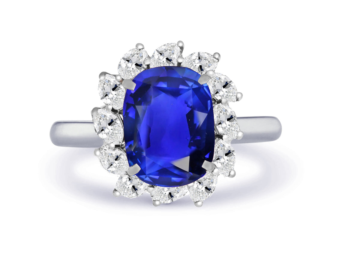 New 2026 2 custom made unique affordable blue sapphire diamond accents engagement rings