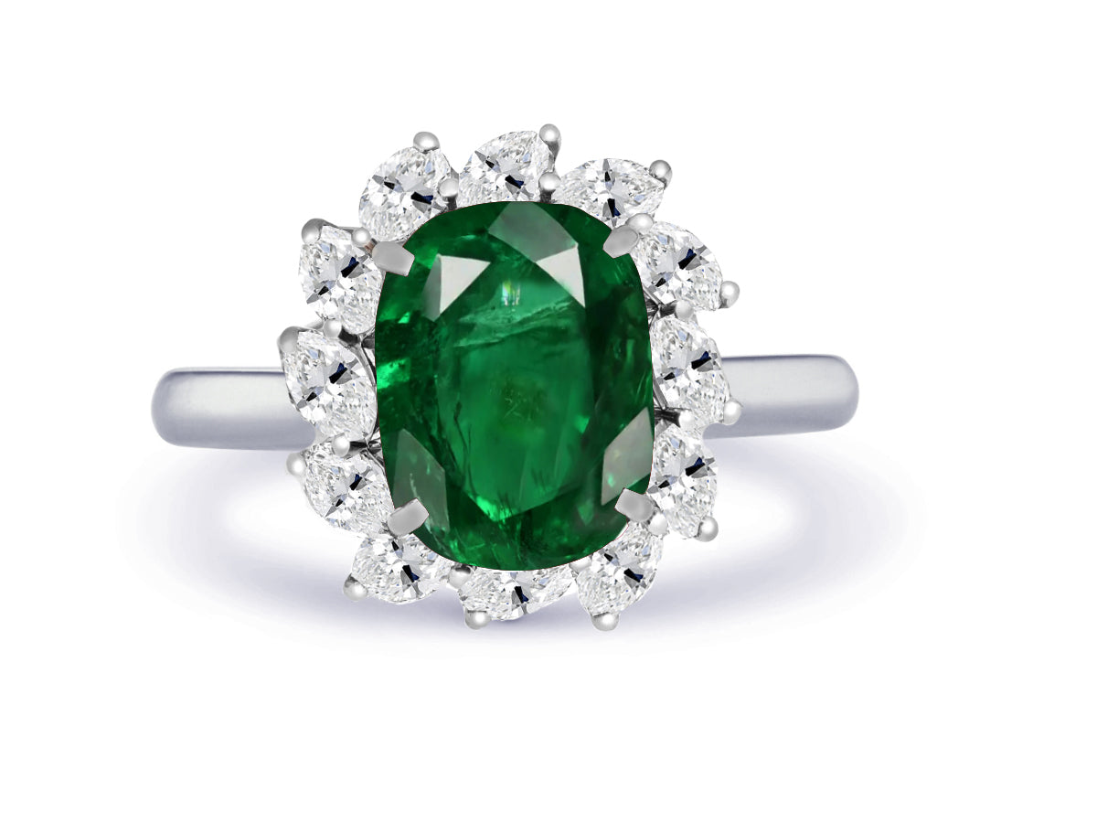 New 2026 2 custom made unique affordable emerald diamond accents engagement rings