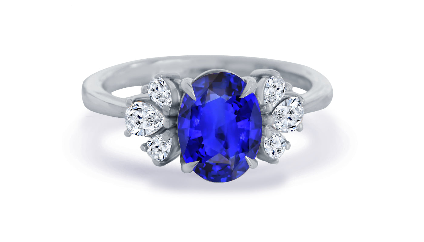 New 2026 48 custom made unique affordable blue sapphire diamond accents engagement rings