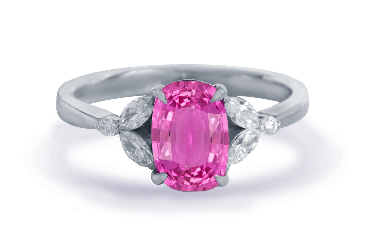 New 2026 50 custom made unique affordable pink sapphire diamond accents engagement rings
