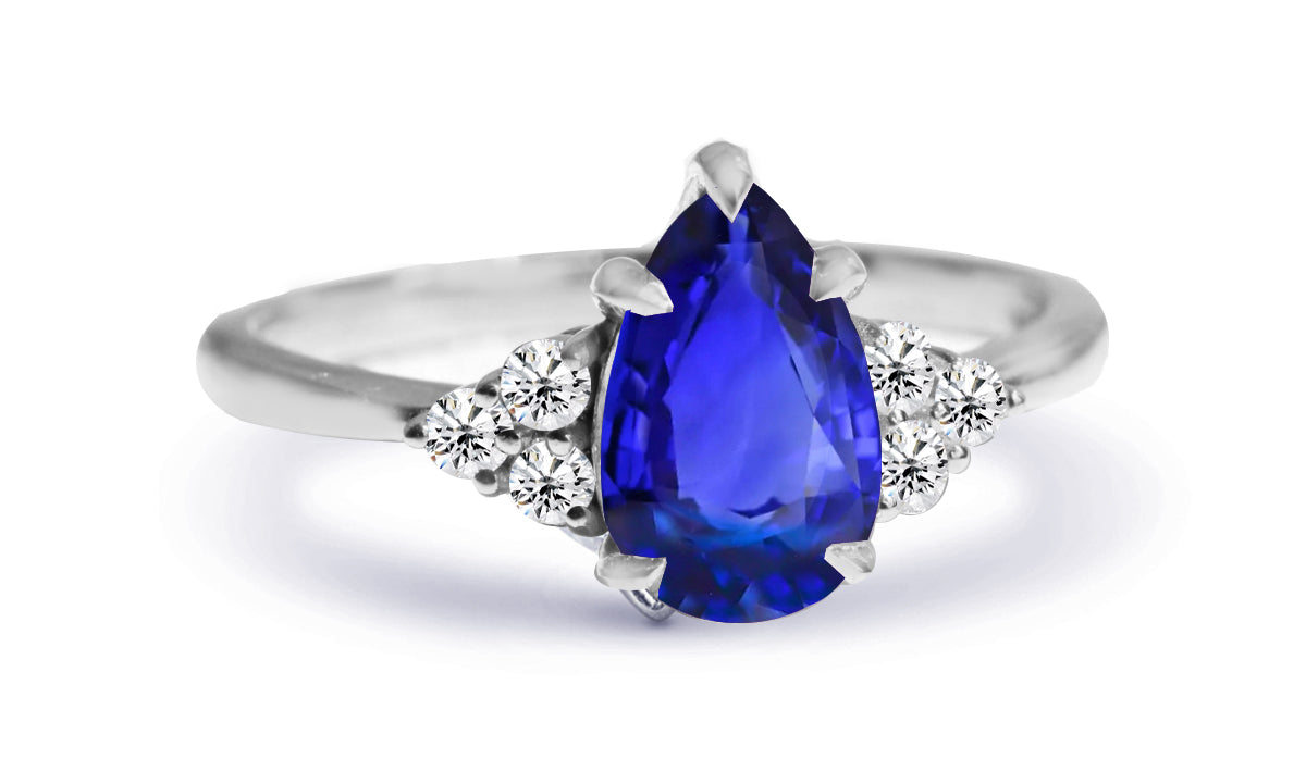 New 2026 51 custom made unique affordable blue sapphire diamond accents engagement rings